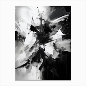 Unseen Forces Abstract Black And White 3 Canvas Print