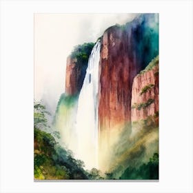 Angel Falls, Venezuela Water Colour  (5) Canvas Print