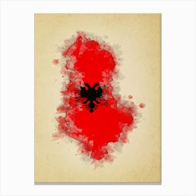 Albania Flag Vintage Canvas Print