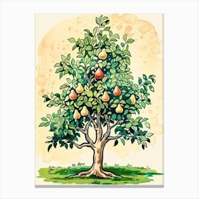 Pear Tree Storybook Illustration 2 Canvas Print