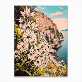 Amalfi Coast, Flower Collage 10 Canvas Print
