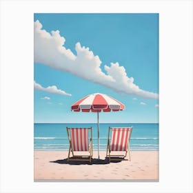 Two Chairs On The Beach Canvas Print