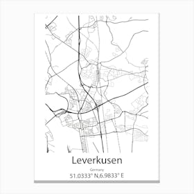 Leverkusen,Germany Minimalist Map Canvas Print