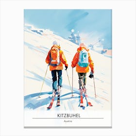 Kitzbuhel   Austria, Ski Resort Poster Illustration 3 Canvas Print