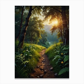 Sunset In The Forest 2 Canvas Print