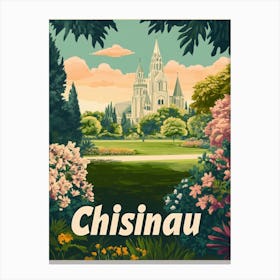 Aihrgdesign A Classic 1960s Travel Poster For Chisinau 4 Canvas Print