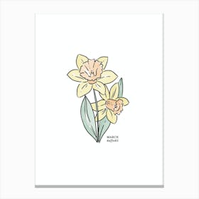 March Daffodil Birth Flower 1 Canvas Print