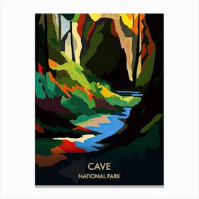 Cave National Park Travel Poster Matisse Style 4 Canvas Print