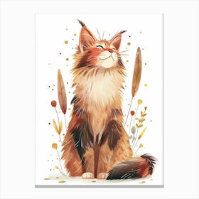 Maine Coon Cat Clipart Illustration 3 Canvas Print