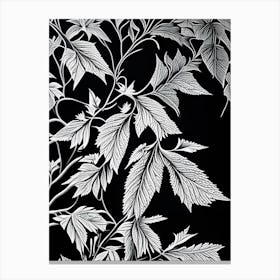 Elderberry Leaf Linocut 2 Canvas Print