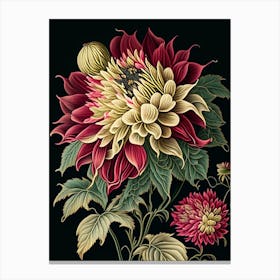 Dahlia 1 Floral Botanical Vintage Poster Flower Canvas Print