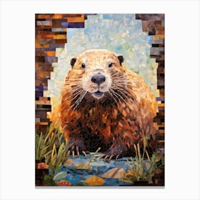 Beaver Mosaic Canvas Print