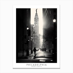 Poster Of Philadelphia, Black And White Analogue Photograph 4 Canvas Print