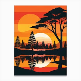 Sunset In The Forest 4 Canvas Print