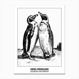 Penguin Squabbling Over Territory Poster 7 Canvas Print