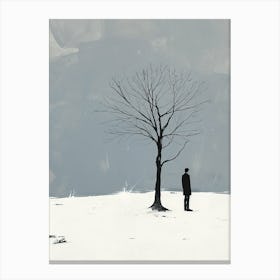 Winter Lone Tree, Minimalism Canvas Print