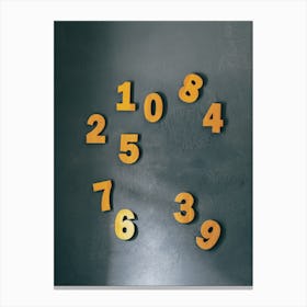 Numbers On A Wall Canvas Print