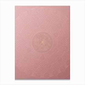 Geometric Gold Glyph on Circle Array in Pink Embossed Paper n.0081 Canvas Print