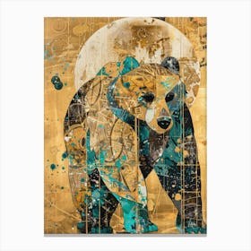 Bear Gold Effect Collage 1 Canvas Print