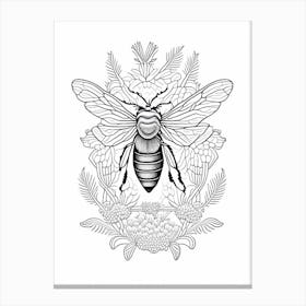 Insect Bee 1 William Morris Style Canvas Print