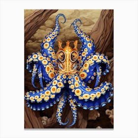 Blue Ringed Octopus Illustration 14 Canvas Print