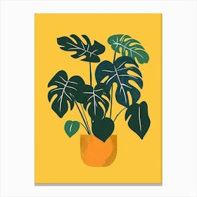 Philodendron Plant Minimalist Illustration 7 Canvas Print