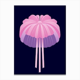 Mauve Stinger Jellyfish Cartoon 3 Canvas Print