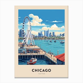 Navy Pier 5 Chicago Travel Poster Canvas Print