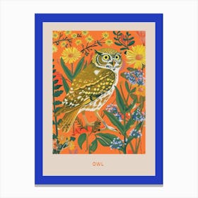 Spring Birds Poster Owl 2 Canvas Print