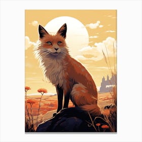Swift Fox Moon Illustration 2 Canvas Print