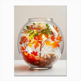 Autumn Tree In A Glass Bowl Canvas Print