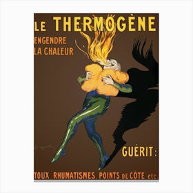 The Thermogene Generates Heat And Cures Cough, Rheumatism, Rib Stitches, Leonetto Cappiello Canvas Print
