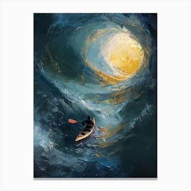 Kayaker in the Swirling Light Abstract Digital Art Canvas Print