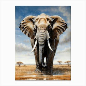 Elephant Chalk Style Canvas Print