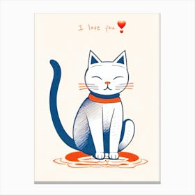 I Love You Cat 2 Canvas Print