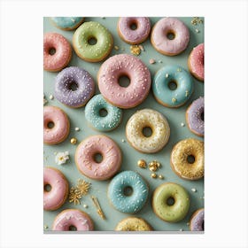 Colorful Pastel Donuts Canvas Print