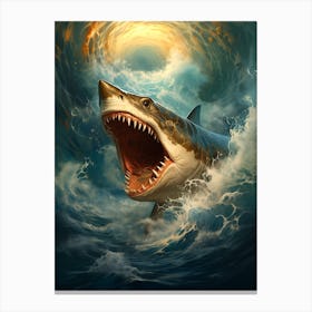 Shark In The Sea Canvas Print