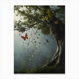 Butterflies In The Forest Canvas Print