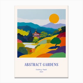 Colourful Gardens Ginkaku Ji  Temple Japan 3 Blue Poster Canvas Print