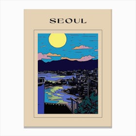 Minimal Design Style Of Seoul, South Korea 1 Poster Canvas Print