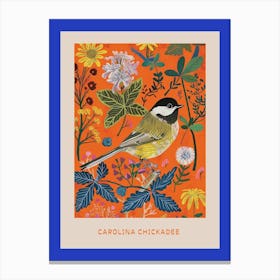 Spring Birds Poster Carolina Chickadee 2 Canvas Print