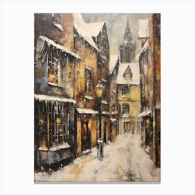 Vintage Winter Painting York United Kingdom 2 Canvas Print