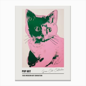 Green Cats Warhol  Style Collection Canvas Print
