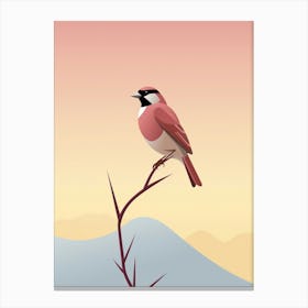 Minimalist American Goldfinch 2 Illustration Canvas Print