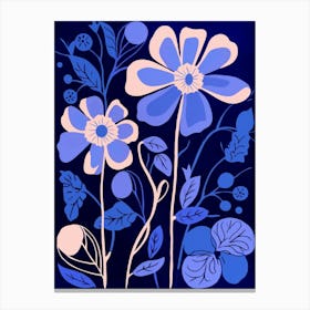 Blue Flower Illustration Daisy 1 Canvas Print