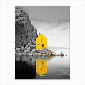 Mountains, Sea And House (1) Canvas Print