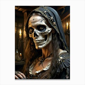 Skeleton Woman Canvas Print