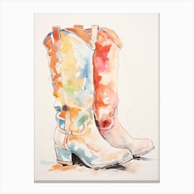 Colorful Western Boots Canvas Print