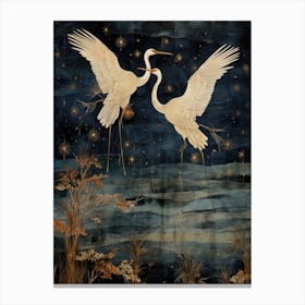 Herons At Night Canvas Print