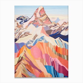 Aoraki New Zealand 1 Colourful Mountain Illustration Canvas Print
